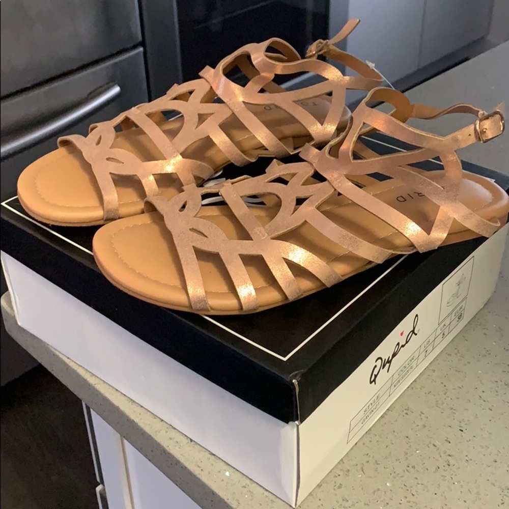NWT Gold Strap Sandals
